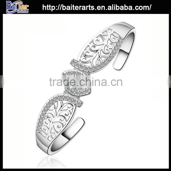 Korean Model Selling Two Round Balls Women 925 Sterling Silver Bracelet Bangle photo-4