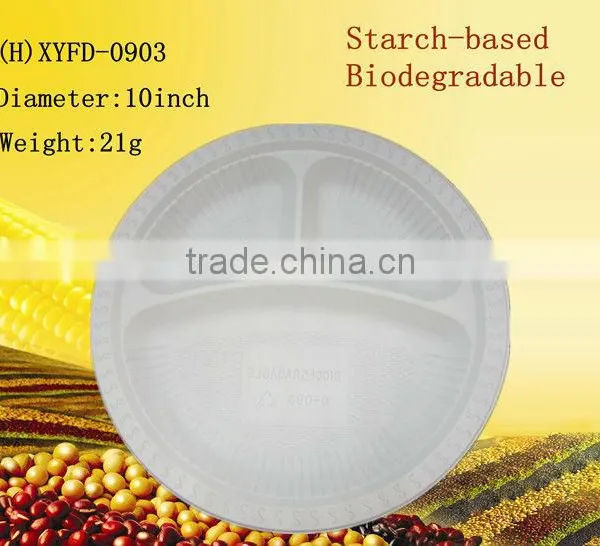Plastic Disposable Plate Compostable Plates-9inch Plate With 3 Compartments Quality Choice