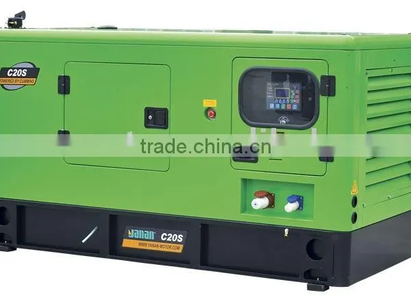 On Stock!!!Yanan Water-cooled IP23 Cummins Soundproof Diesel Generating Set