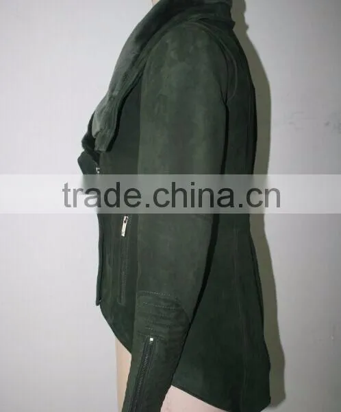 Women Designer Coat Green Faux Fur Jacket