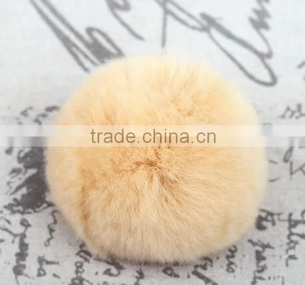 Customize Fashion Colorful Fluffy Ball Keychain / Rex Rabbit Fur Ball photo-4