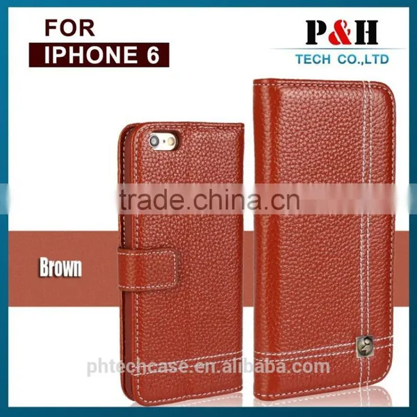 Factory Wholesale Direct Genuine Leather Case for Iphone 6 Leather Case for Iphone 6 Wallet Case photo-6