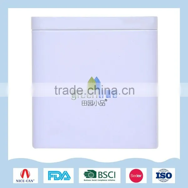 Simple Green Rectangular Tin Box for Articles of Daily Use