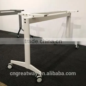 Modern Office Furniture Metal Folding Study Table With Wheels Suit for 1400*500/600 Table Top QM-06
