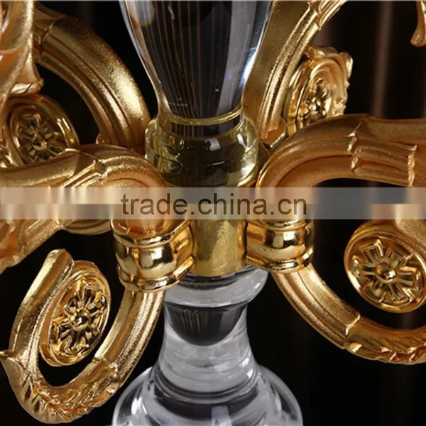 Wedding / Home Decorative 5 Golden Arms Crsytal Candelabra photo-5