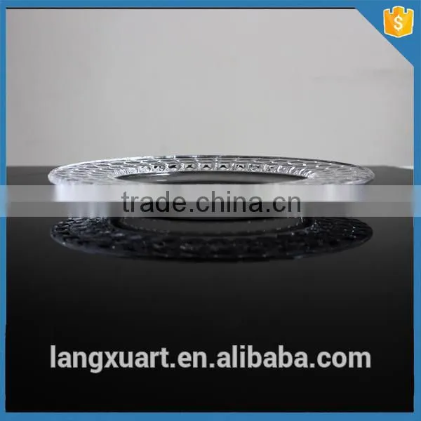 LXHY-T039 Hand Pressed Crystal Glass Cheap Oneycomb Wholesale Bulk Dinner Plate photo-4