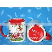 Inner Red Glazed Music Mug With Red Handle