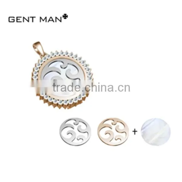 Gold Pendant Designs Women Popular Flower Pattern Simple Stainless Steel Pendant photo-4