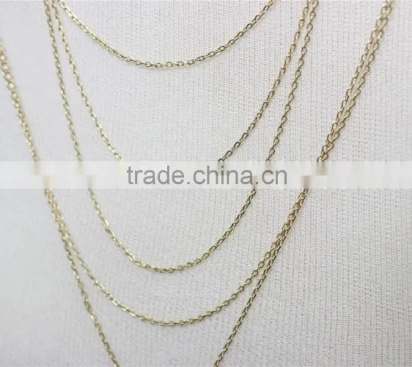 Triangle Layered Necklace Gold Smooth Surface Metal Necklace 2016 Fashion Style Wholesale photo-4