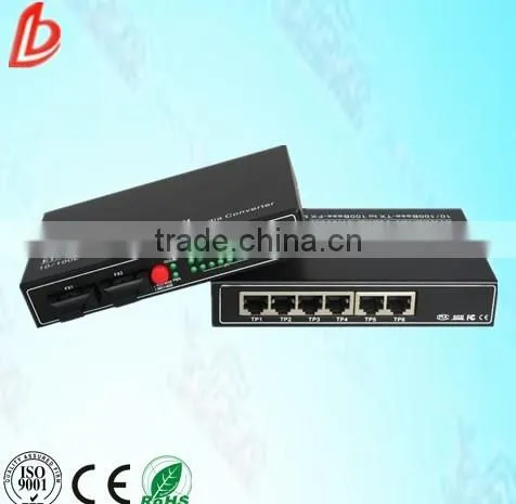 High Quality Ethernet Fiber Optical Transceiver 100m 1SFP Port 4 RJ45 Port Fiber Optic Media Converter photo-3
