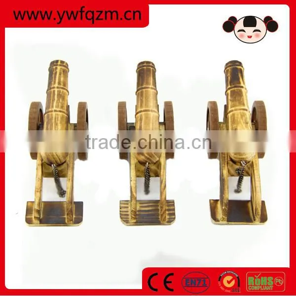 Handmade Natural Wooden Military Toy Cannon photo-2
