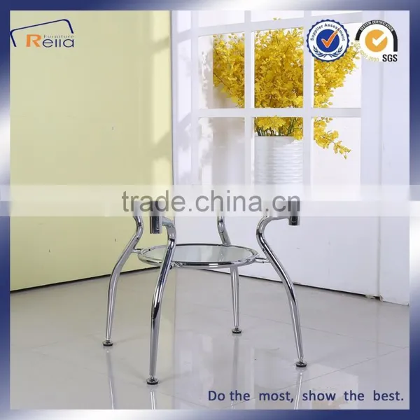 CLEAR GLASS CHROME BASE RESTAURANT WHOLESALE DINING TABLE photo-3