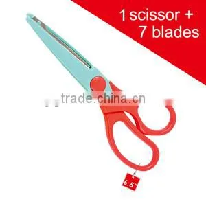 Different Blade Shapes Full Plastic with Extra Blades Student/Children 6.5" Scissors