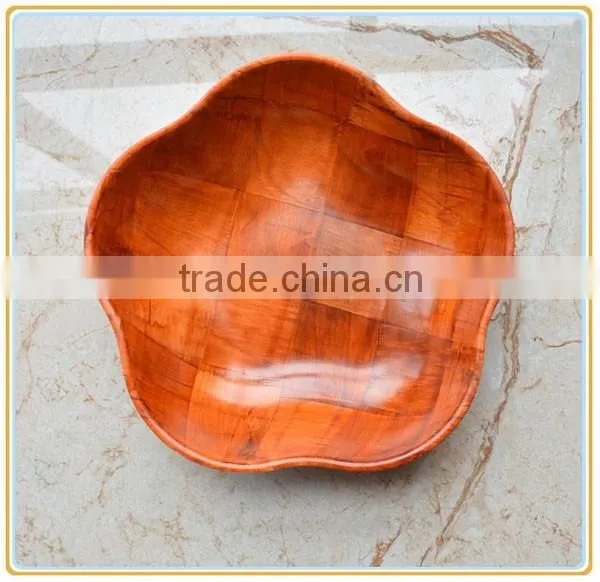 Pentagram Wooden Knitted Bowl for Putting Fruit photo-3