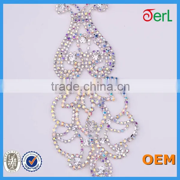 2016 New Design! Rhinestone Applique for Wedding Dress Decorations photo-2