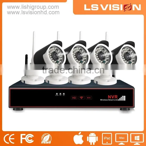 LS VISION 4Ch Cctv System Motorized Lens Camera De Surveillance Sans Fil Exterieur Wireless Camera For Home Security