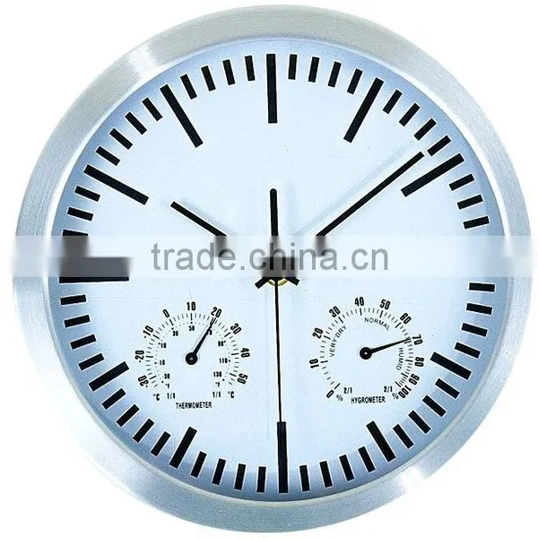 10inch 3D Dial Aluminium Wall Clock With Humidity and Temperature!