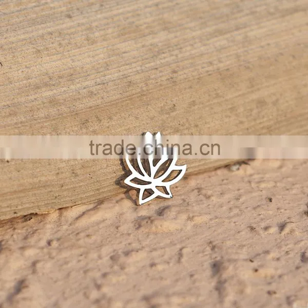 Fashionable Jewelry Stainless Steel 12mm Lotus Flower Jewelry Connectors photo-2