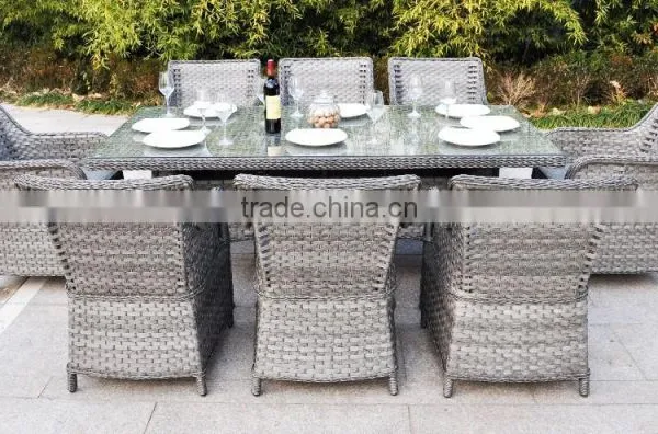 New Outdoor PE Plastic Rattan Material Dinner Table Set photo-3
