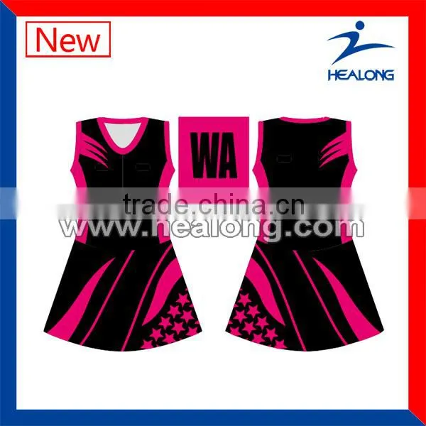 High Quality Sublimation Netball Uniforms Women Bodysuit photo-3