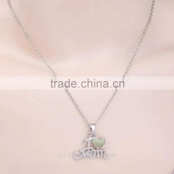 LCL-J5463 Fashion Glow in Dark I Love Mom Necklace Jewelry Wholesale China photo-2