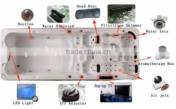 Luxury Swim Spa Whirlpool Spa Swim Pool Hot Tubs Outdoor Used photo-2