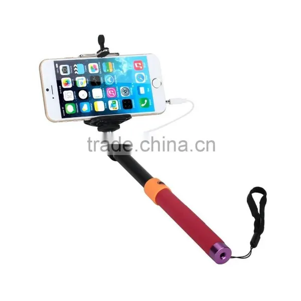 (sl) Extendable Handheld Monopod Audio Cable Wired Palo Selfie Stick For Iphone 6 Plus 5s 4s Samsung Android photo-3