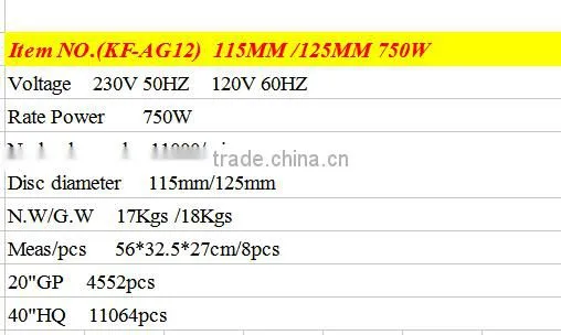 ELECTRICITY POWER SOURCE 115MM /125MM 750W ELECTRIC TOOLS TYPE ANGLE GRINDER photo-5