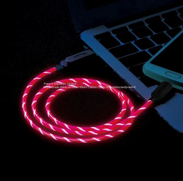 EL Visible Micro USB Flowing Round Cable LD001