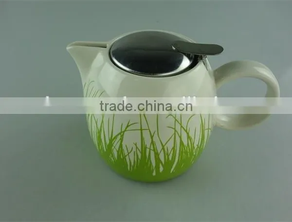Stock Glazed Ceramic Teapot With Iron Cover With Cheap Price photo-4