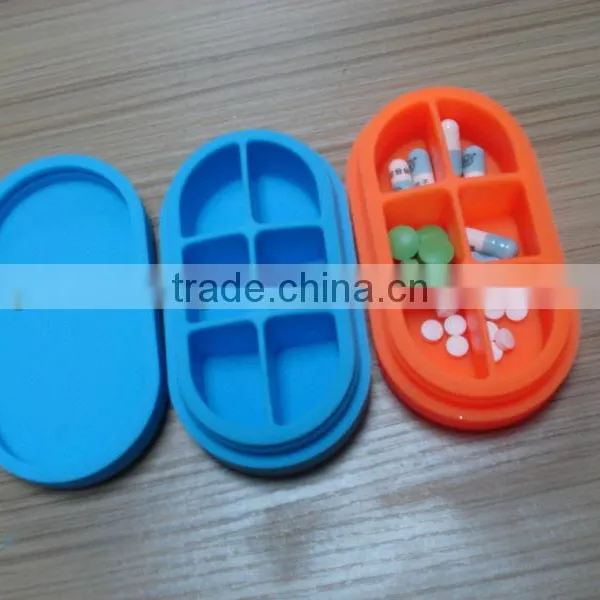 2016 Eco-friendly Silicone Six Checks Medicine Box &pill Case photo-4