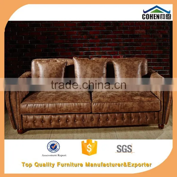 Luxury Classic Living Room Furniture Tufted Vintage Sectional Sofa Set photo-6