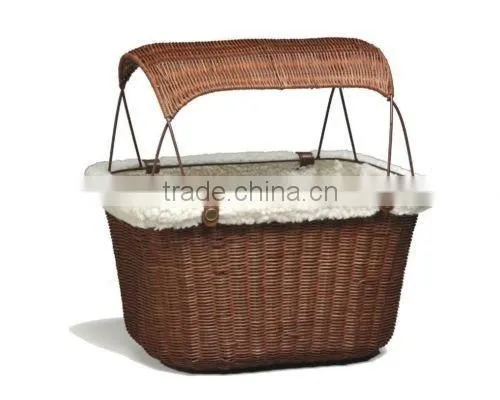 SOLVIT Tagalong Wicker Pet Bicycle Basket With Wire Cover Bracket photo-2