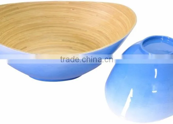 Eco Friendly Lacquer Spun Bamboo Salad Bowl photo-5
