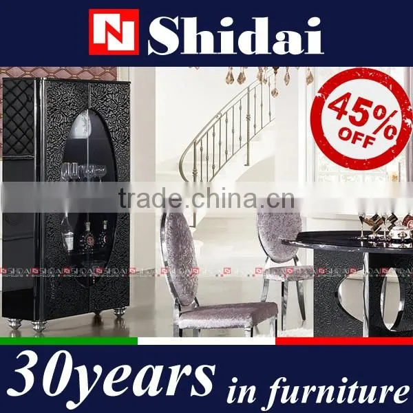 High White Gloss With Glass Wine Cabinet LV-W801 photo-2