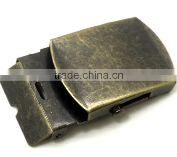 Antique Brass 1-1/2" Stamping Steel, Hot Sale Garment Cloth Metal Stamping Steel Military Belt Buckle With Tip photo-3