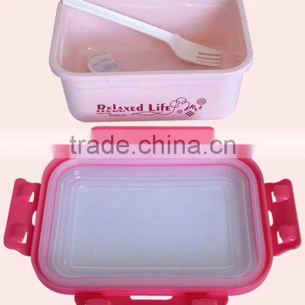 1.1L Promotional Gift Plastic Children's Lunch Box With Cutlery Set photo-3