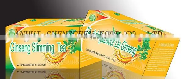 Famous Ginseng Slimming Tea 2g *20 Bags /box Green Tea With Ginseng Slimming Tea Bags OEM to USA England Canada Australia photo-5