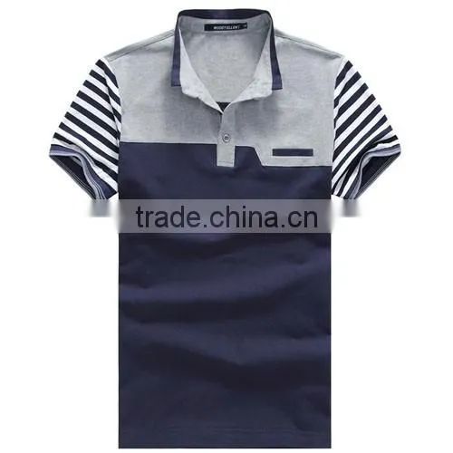 High Quality 100% Cotton Collar Pocket Men T-shirt photo-2