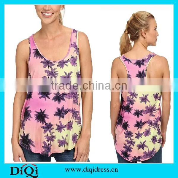 Women Clothing Summer Tie-dyeing Workout Vests Waistcoats Women Fitness Lady Tank Tops for Sale