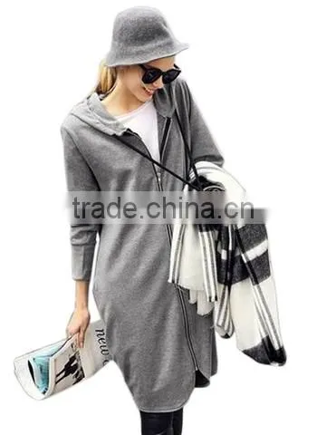Plus Size Long Sleeve Loose Hoodie Coat Women Hooded Jacket Wholesale photo-2