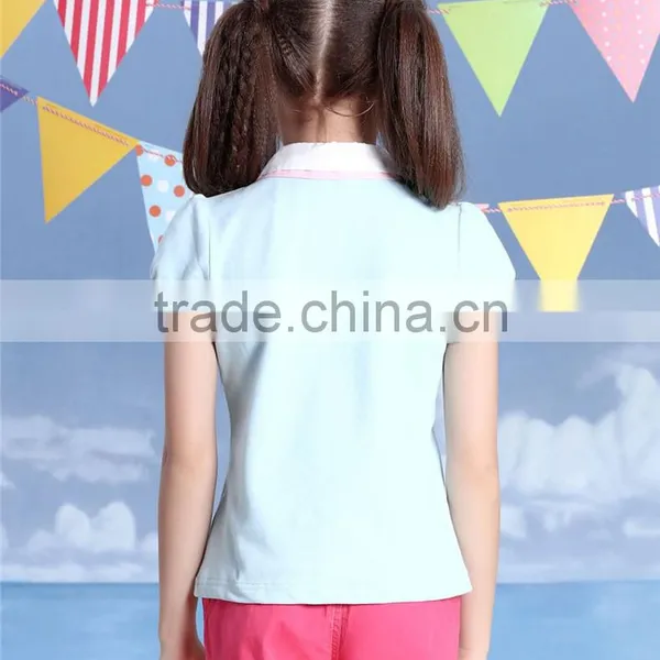 Little Girl Clothing Suit Kids Bulk Wholesale Soft Cotton Children Polo t Shirt photo-2