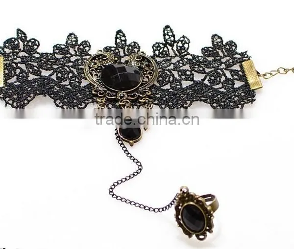 American Heart Diamond Lace Bracelet&ring Sets Antique Palace Crystal Ring Set With Bracelet photo-2