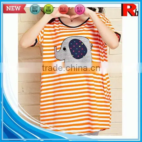 China 100% Cotton Soft Stripe Custom Wholesale Formal Dresses for Pregnant Women photo-3