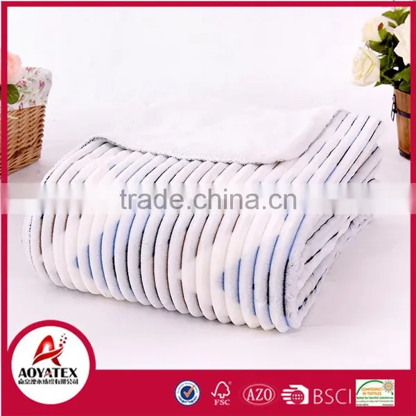 Ribbon and Double Color Super Soft Flannel Fleece Blanket photo-5