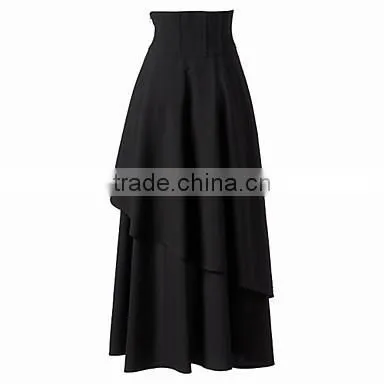 Onen 2017 Womens Steampunk Gothic Black Long Skirt photo-3