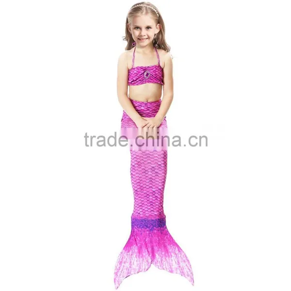 Kids Bikini + Shorts + Mermaid Tail With Pink Monofin for Swimming photo-6
