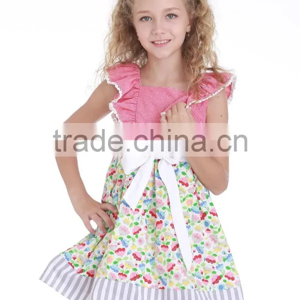 Latest Girls Cotton Frock Designs Long Pink Dress Puffy Dress for Girls photo-3