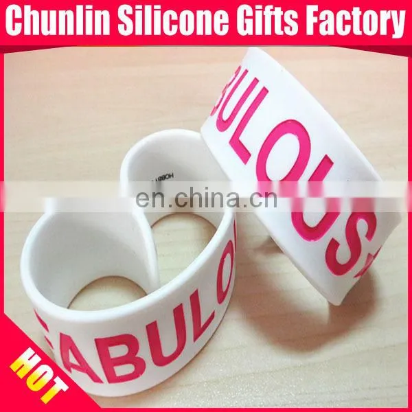 Debossed With Color Filled Silicone Slap Bracelet photo-4