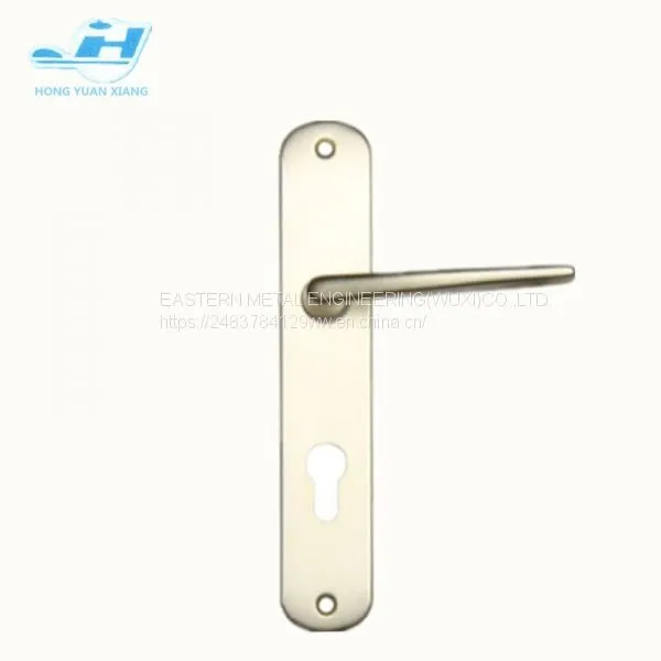 Normal Style Round Corner Plate Aluminum Door Handle With Cylinder Hole Mortise Door Lever Handle Hot Sales Door Lock Handle photo-5